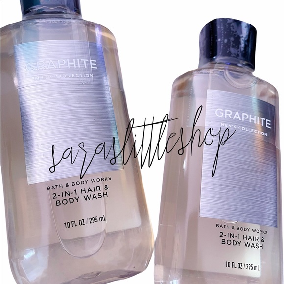 BATH AND BODY WORKS GRAPHITE MEN'S 2-IN-1 HAIR & BODY WASH 295ML X2 - BRAND NEW - Picture 3 of 3